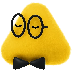 Alfred — official dots character with a yellow triangle face and bowtie glasses