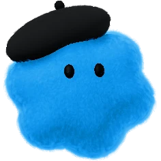 Felipe — official dots character with a blue cloud face and beret