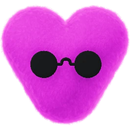 Iggy — official dots character with a pink heart face and round glasses