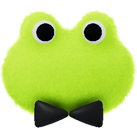 Todd — official dots character with green frog eyes and a bowtie